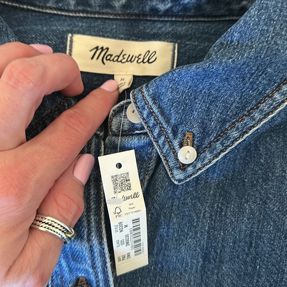 Madewell Blue Denim Button-Down Shirt - Picture 5 of 7